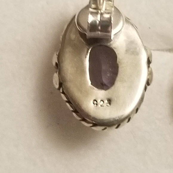 Artisan Sterling silver and Amethyst earrings - Picture 2 of 2